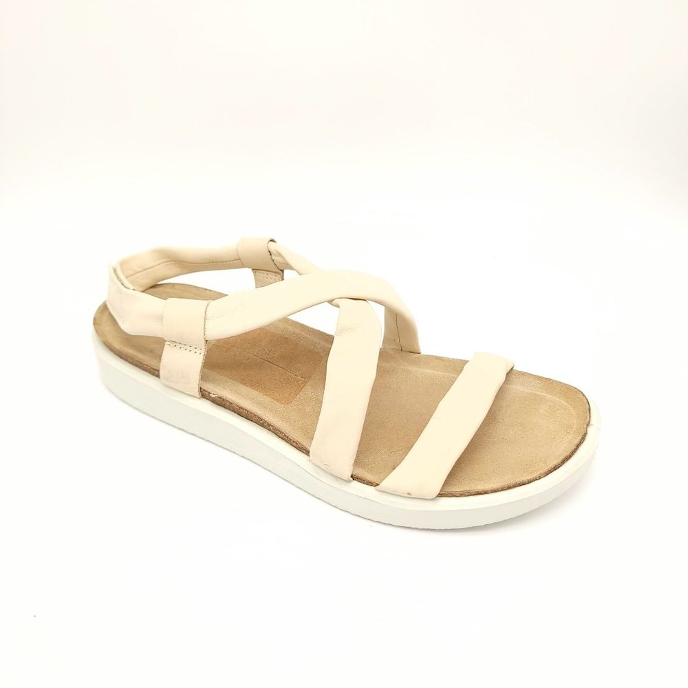 NEW ECCO Corksphere Strappy Sandal Cream Women's 9/9.5 MSRP $150